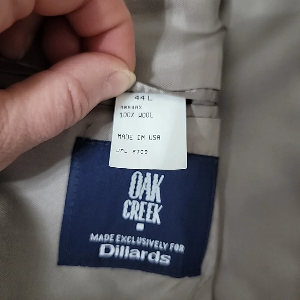 Oak Creek for Dillard's Olive Green Blazer 100% Wool Size 44L XL USA Made